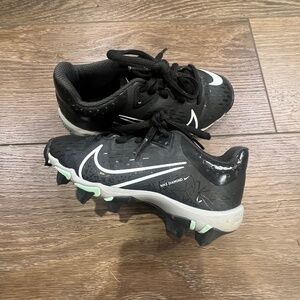 Nike Hyperdiamond 4 Little Girls Sz 11C Softball Cleats Black/White